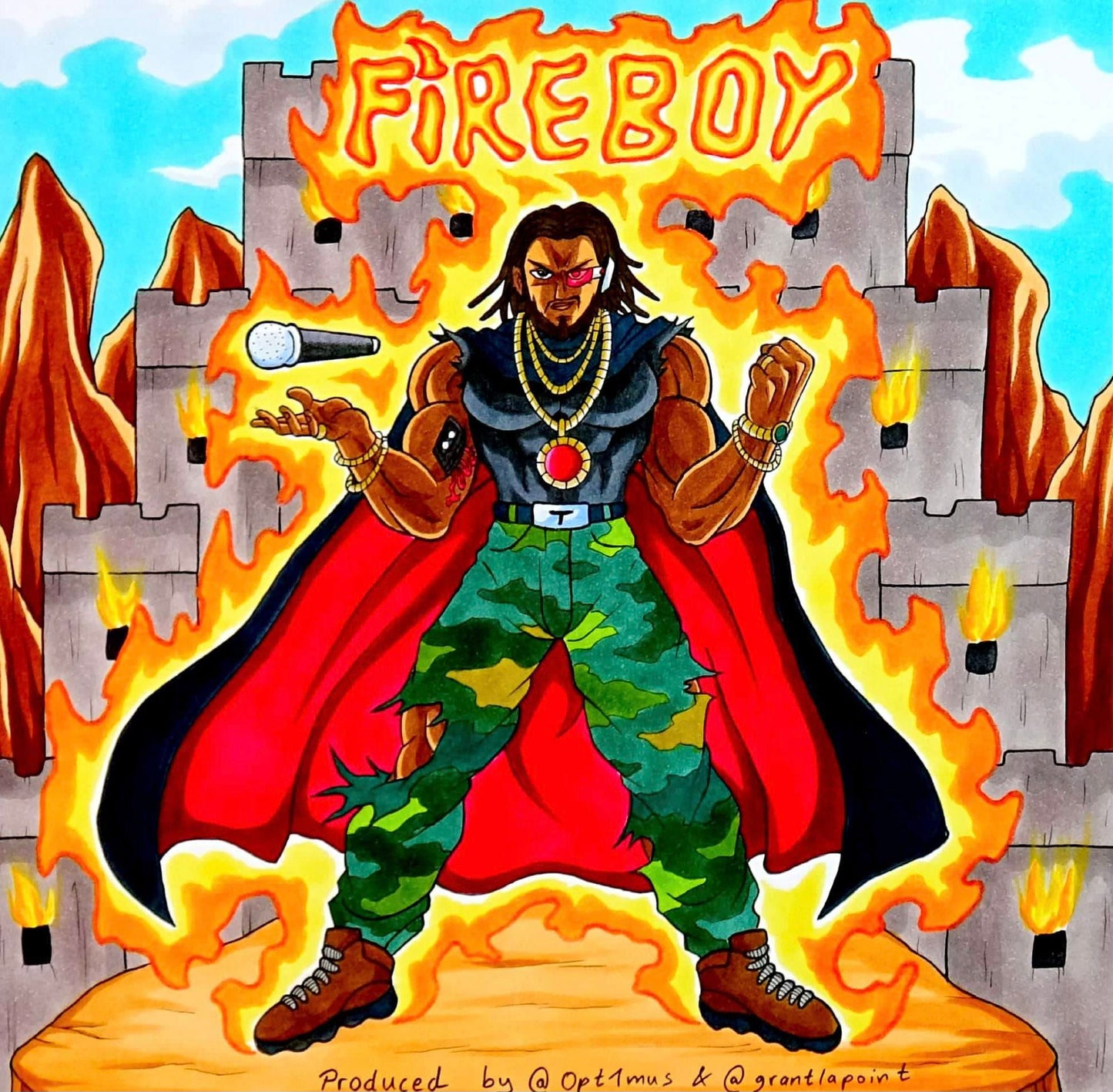 "FIREBOY" LIMITED EDITION OVERSIZED SHORT SLEEVE T SHIRT