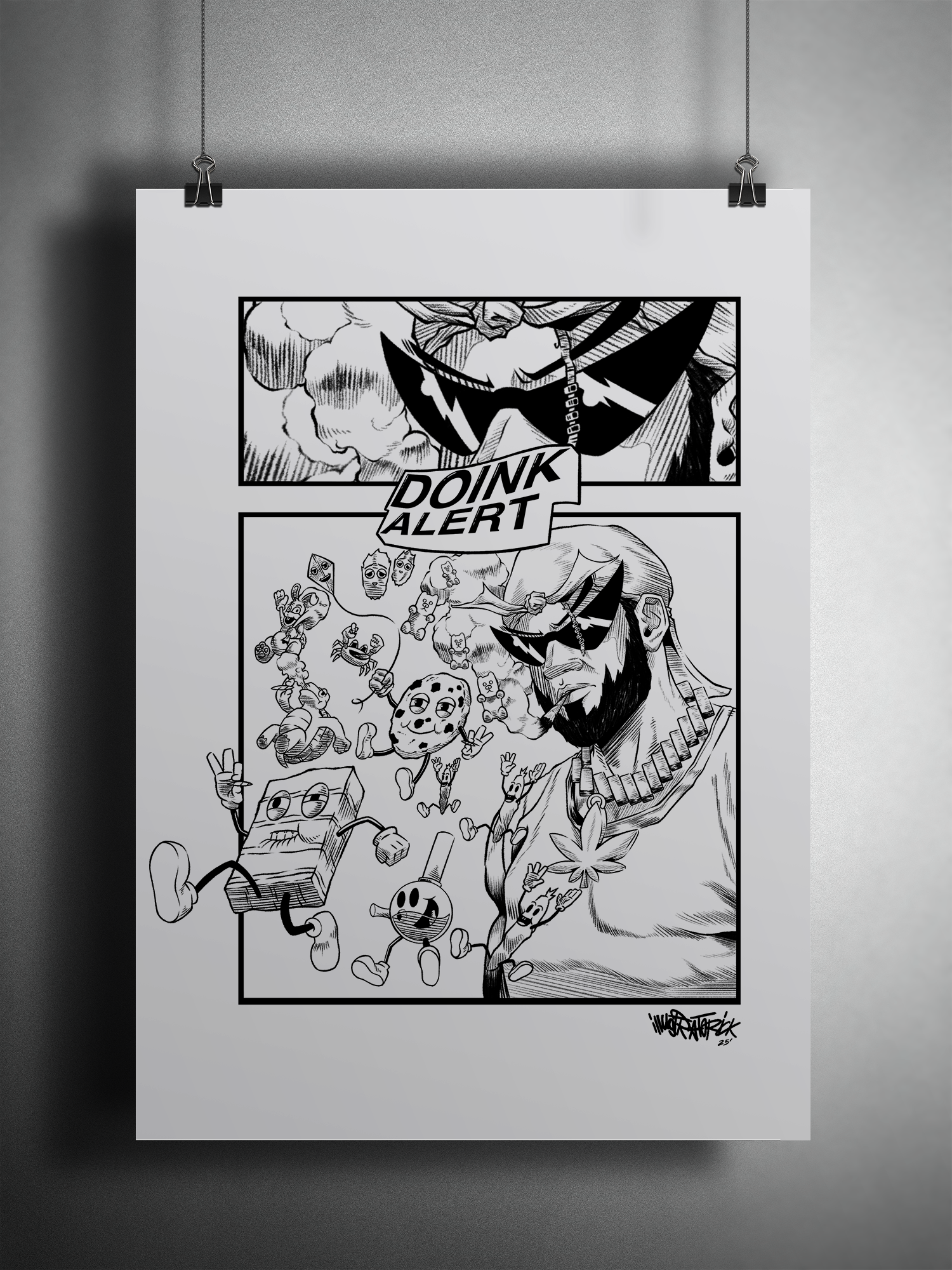 [SIGNED] Doink Alert Comic Poster – T Man The Wizard