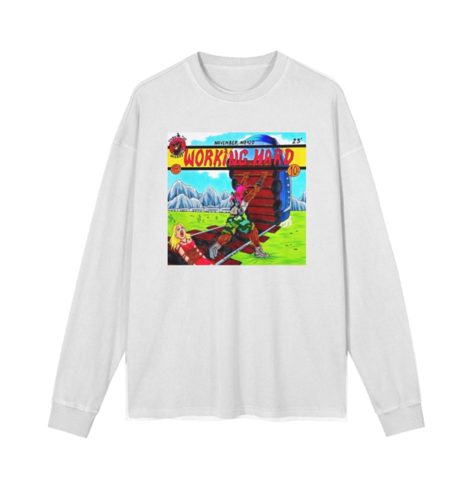 "Working Hard" LIMITED EDITION OVERSIZED LONG SLEEVE T SHIRT