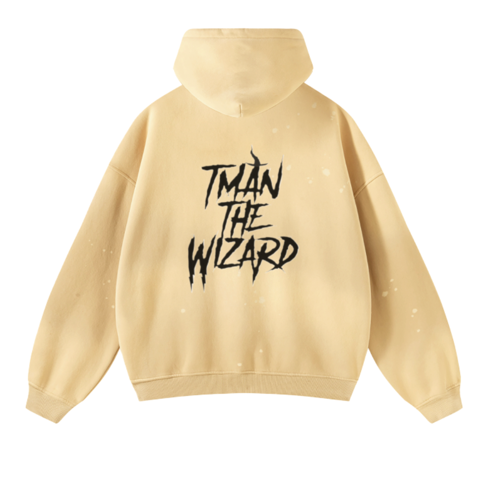 WIZARD FLOW DISTRESSED HOODIE (ash apricot)