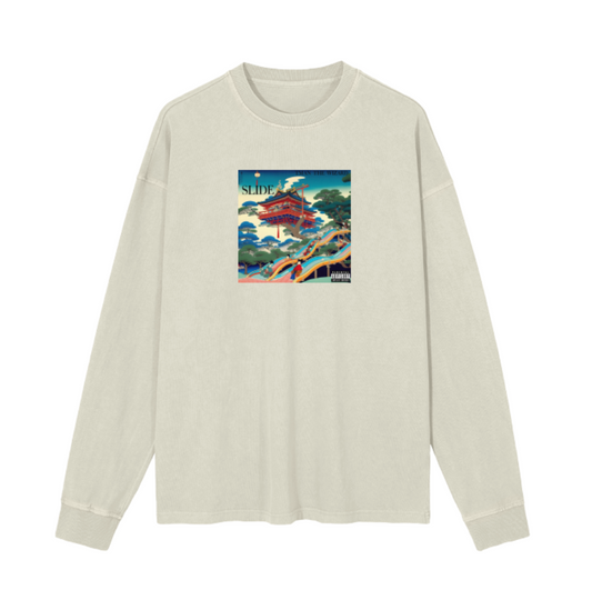 "SLIDE" LONG SLEEVE TEE (creme)