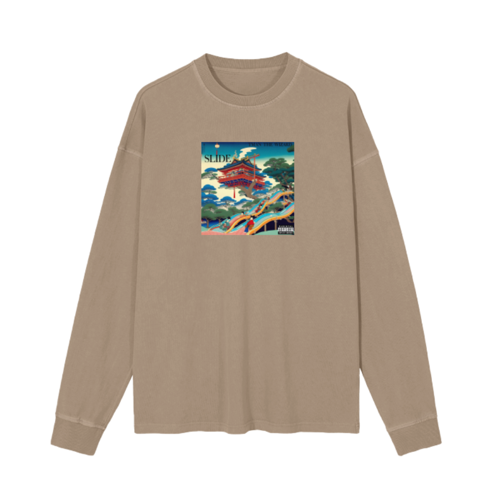 "SLIDE" LONG SLEEVE TEE (tan)