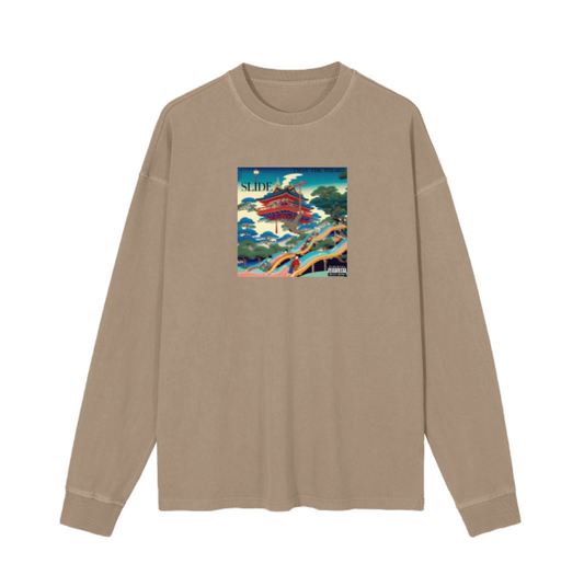 "SLIDE" LONG SLEEVE TEE (tan)