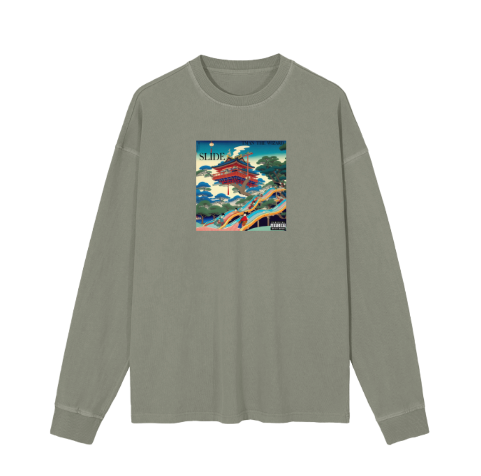 "SLIDE" LONG SLEEVE TEE (olive)