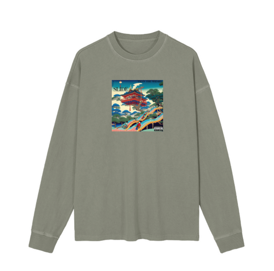 "SLIDE" LONG SLEEVE TEE (olive)